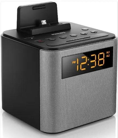 Philips AJT3300/37 Bluetooth Clock Radio with iPhone/Android Speaker Dock, Built-in microphone. - Hatke