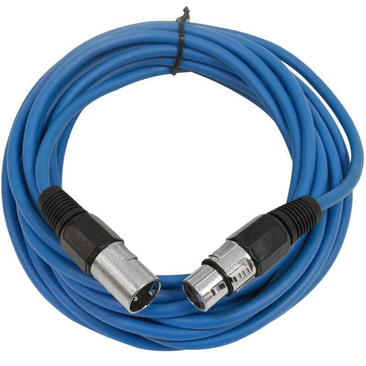 Seismic Audio - SAXLX-25-25' Blue XLR Male to XLR Female Microphone Cable - Balanced - Patch Cord - Hatke