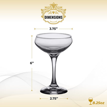 The "Old Ritz" Paris Cocktail Coupe Glass 2-Piece Set (Gift Box Collection) - Hatke