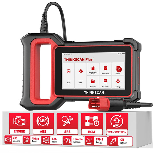 THINKCAR Thinkscan Plus S4 Touchscreen Diagnostic Scan Tool with 28 Reset ABS/SRS/Engine/Transmission/BCM OBD2 Scanner Code Reader Airbag Reset ABS Bleeding Oil Service, EPB, TMPS, Throttle Relearn - TKPS4 - Hatke