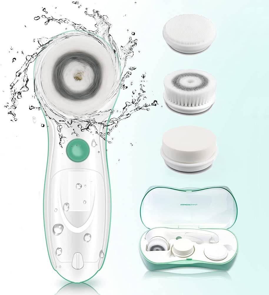 TouchBeauty 3 In1 Rotating Facial Microdermabrasion with 3 Replacement Cleansing Brush, 2 Speed Setting With Storage Case Tb-0759A - Hatke