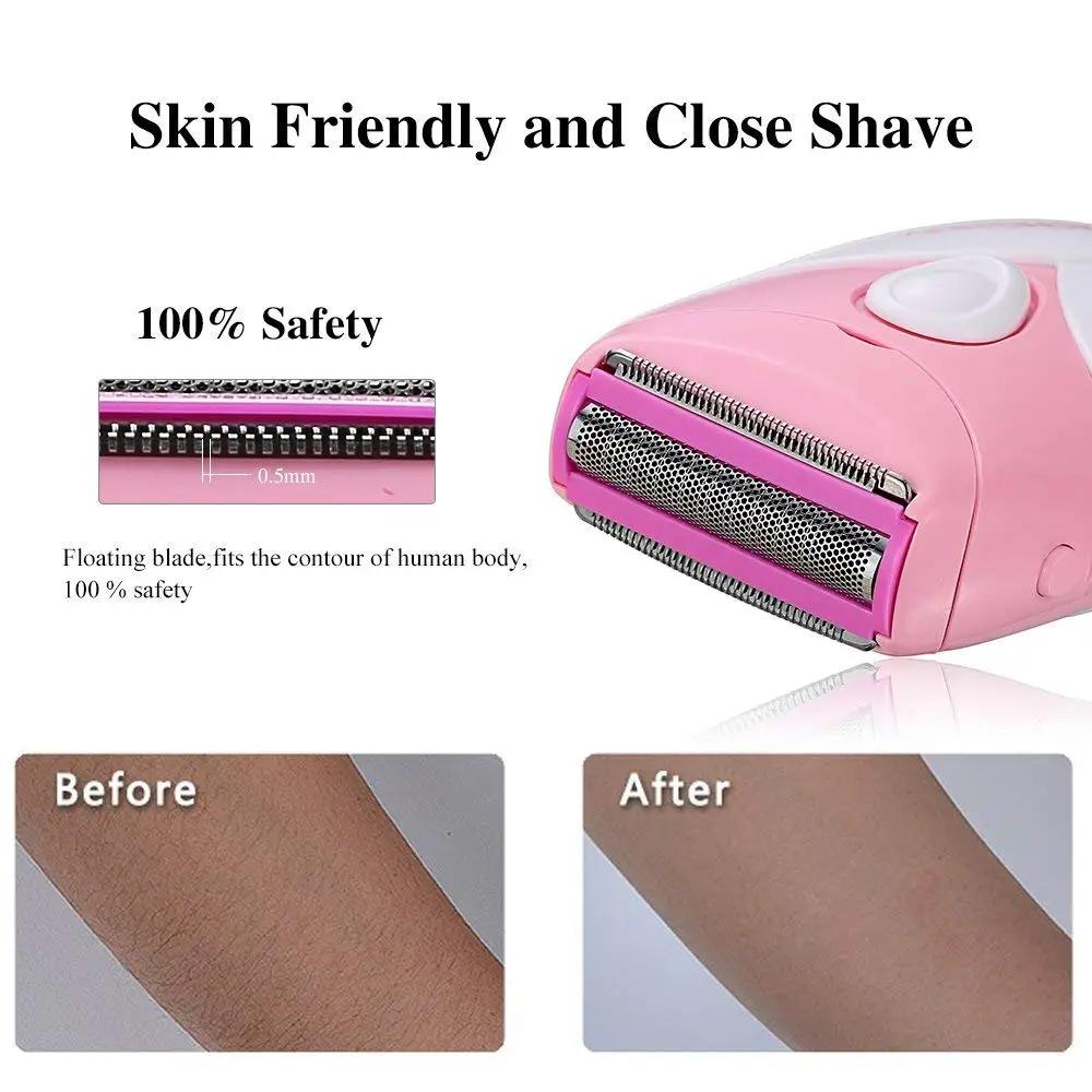 TOUCHBeauty Essentials Waterproof Wet Dry Shaving Electric Body and Bikini Dual Blade Hair Removal Trimmer Shaver TB-1459 (Pink) - Hatke