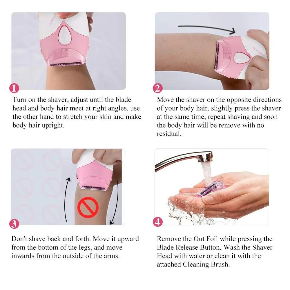 TOUCHBeauty Essentials Waterproof Wet Dry Shaving Electric Body and Bikini Dual Blade Hair Removal Trimmer Shaver TB-1459 (Pink) - Hatke