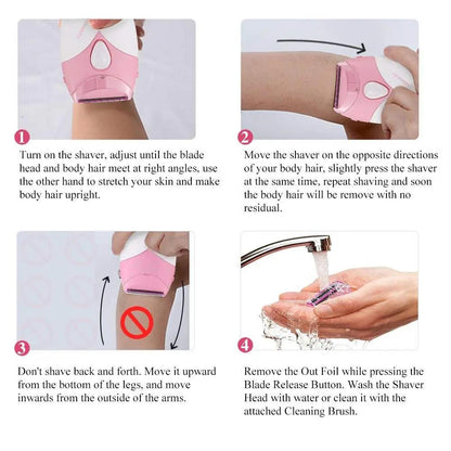 TOUCHBeauty Essentials Waterproof Wet Dry Shaving Electric Body and Bikini Dual Blade Hair Removal Trimmer Shaver TB-1459 (Pink) - Hatke