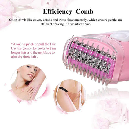 TOUCHBeauty Essentials Waterproof Wet Dry Shaving Electric Body and Bikini Dual Blade Hair Removal Trimmer Shaver TB-1459 (Pink) - Hatke