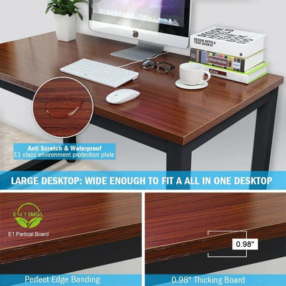 Tribesigns Modern Simple Style Computer Desk PC Laptop Study Table Office Desk Workstation for Home Office, Teak - Hatke