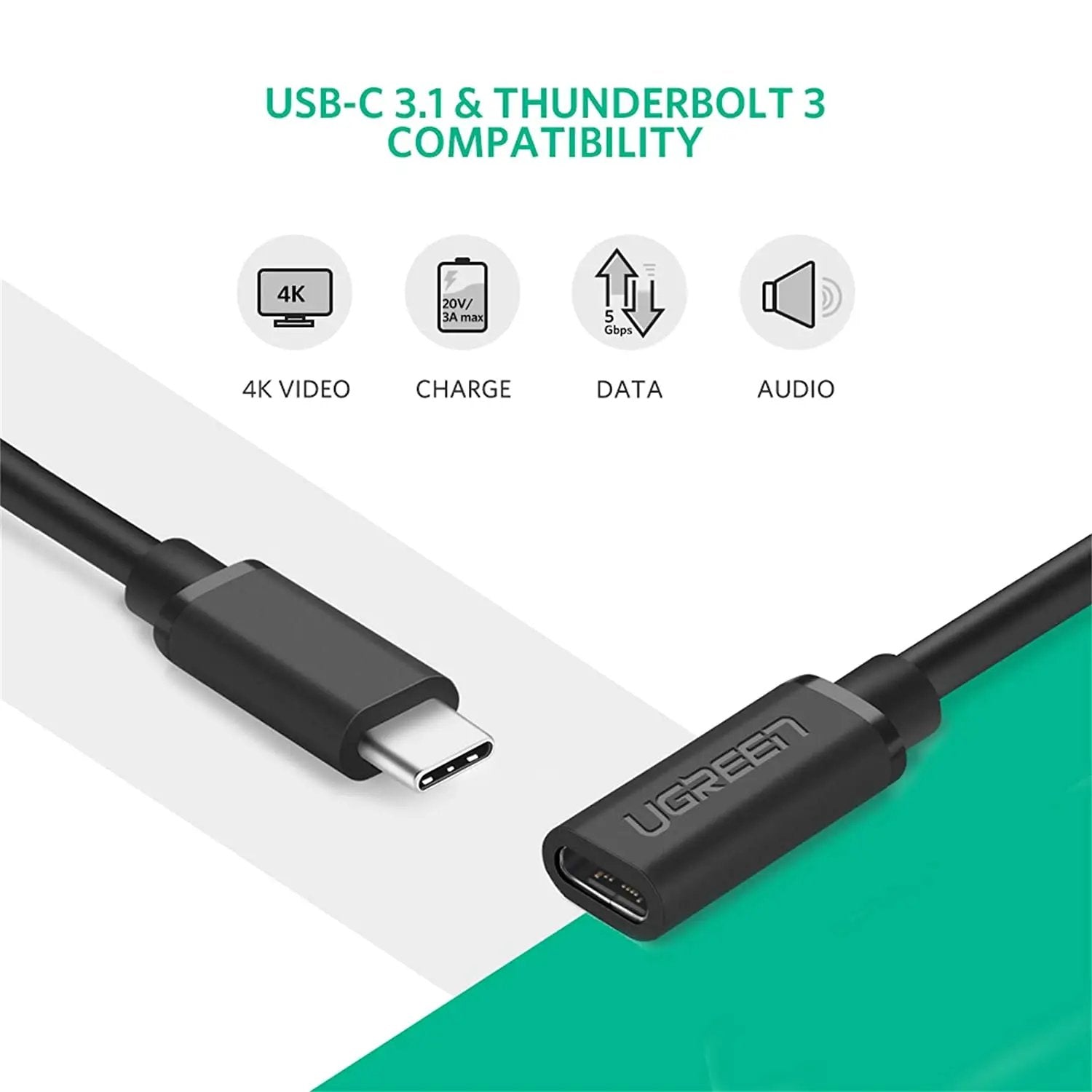 USB Extension Cable with Data/Charge Sync Switch