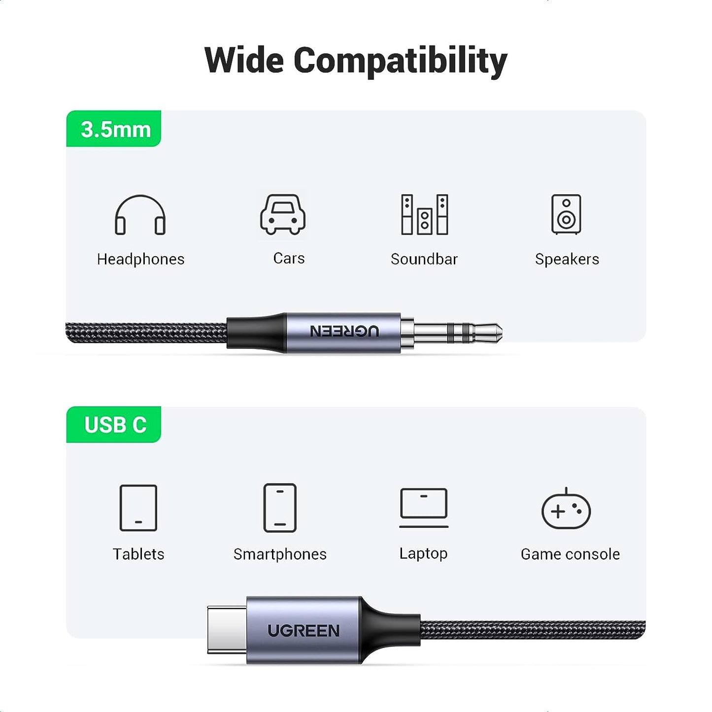 UGREEN USB C to 3.5mm Jack Adapter USB C Audio DAC Cable Auxiliare Car Cable Compatible with iPhone 15 Plus Pro Max Galaxy S23 S22 S21 Ultra S20 FE Note 20 Pixel 7 Pro 6a iPad Pro Air 5 - Hatke