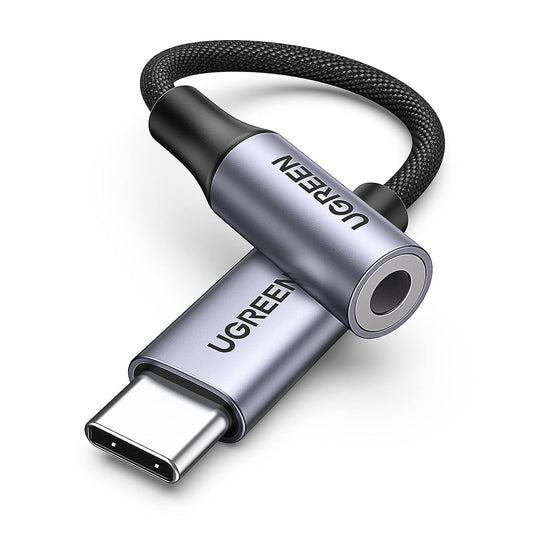 UGREEN USB Type C to 3.5mm Headphone Auxiliary Adapter, Type C Dongle Audio Jack Converter with DAC Chip Compatible for Galaxy Note20 Ultra/Note20/S20/Note10/S10, Pixel 4 3 2 XL, iPad Pro 2020/2018 - 80154 - Hatke