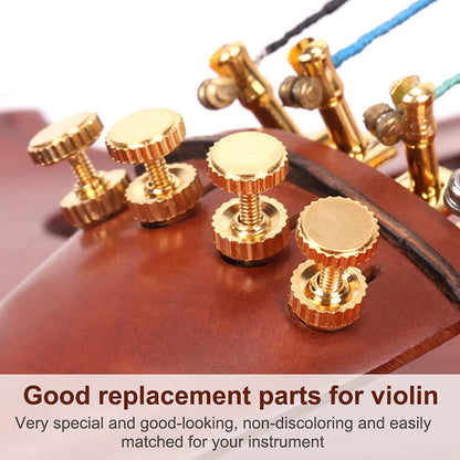 Violin String Adjusters, 4Pcs Durable Alloy Fine Tuners String Adjusters Replacement Parts for3/4 4/4 Violin - Hatke